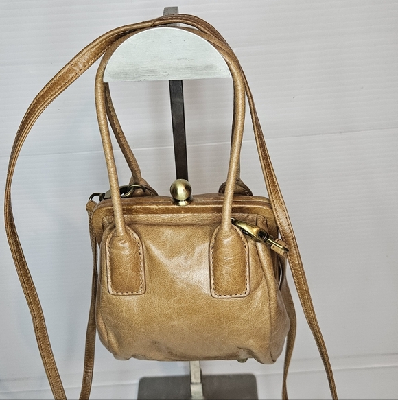 Hobo International Vintage DistressedLeather Kiss-Lock Crossbody,Top Handle Purs - Picture 2 of 12